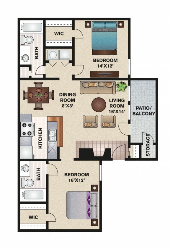 Floor Plans of Trinity Village Apartments in Dallas, TX